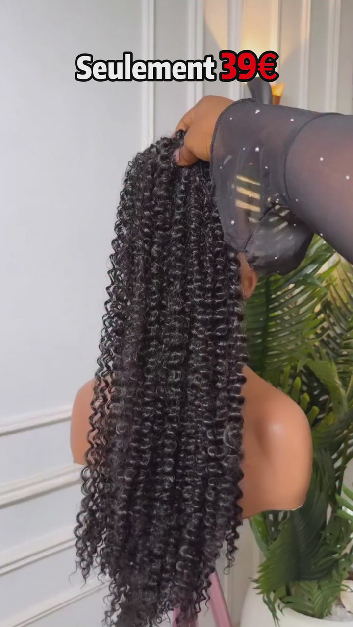 AILUXY Extension Queue De Cheval Afro Curly,Volume Généreux, Facile À Fixer, Aspect Naturel