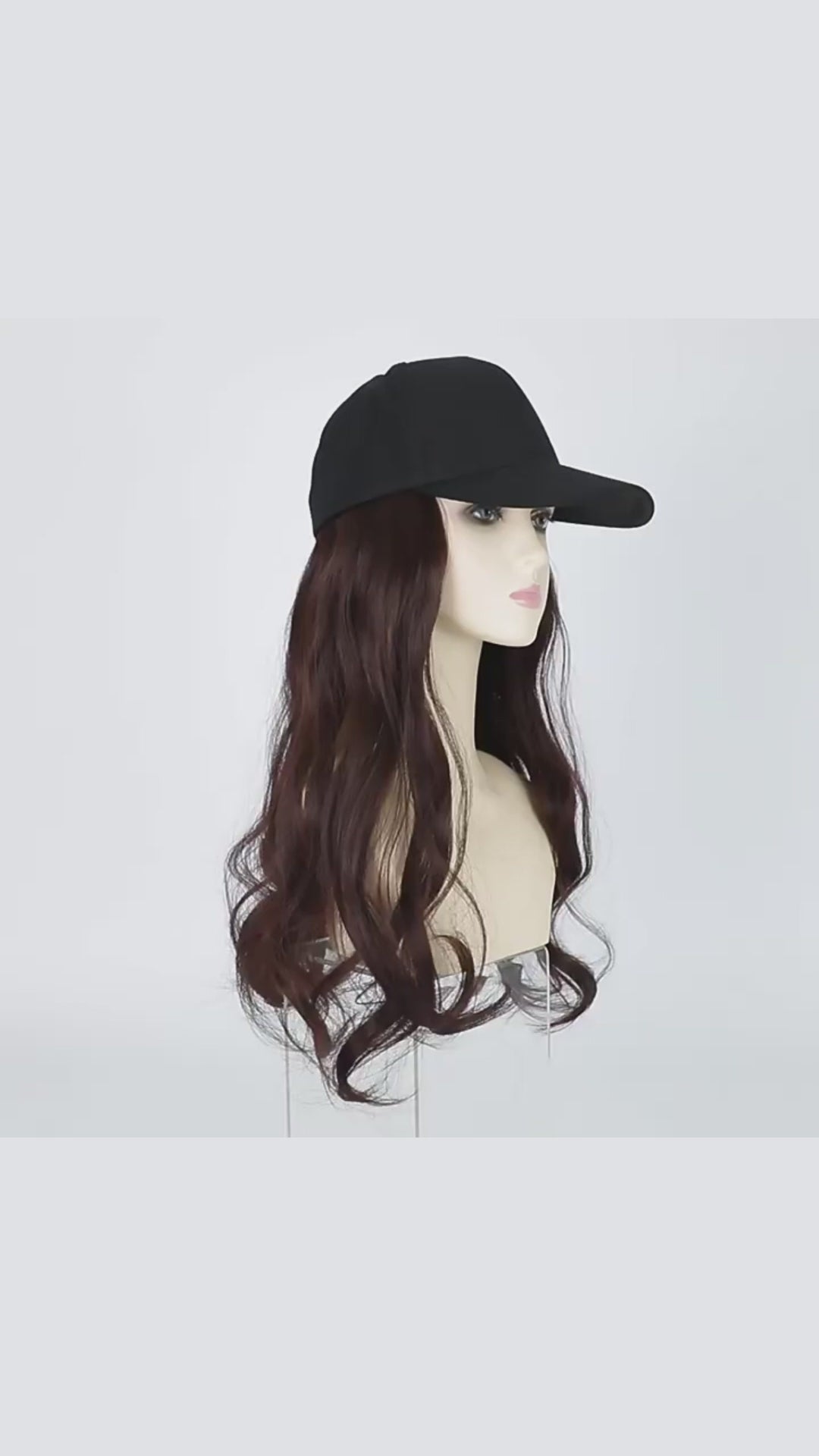 AILUXY Casquette avec Perruque Longue Ondulée Body Wave – 3 Couleurs – Mélange de Cheveux Humains Identique à la photo