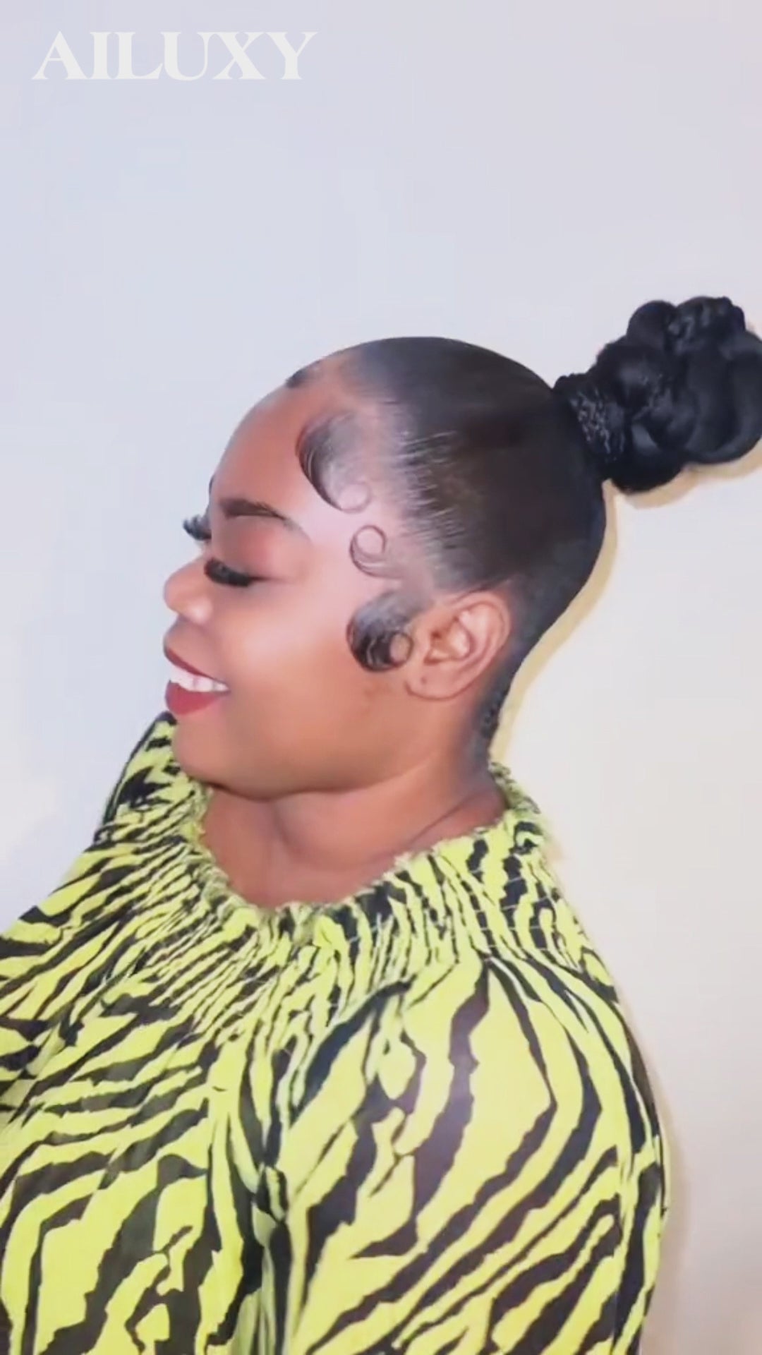 AILUXY Perruque Lisse 13x4 Lace Frontal en 100% Cheveux Humains avec Coiffure Tressée Natte Naturelle