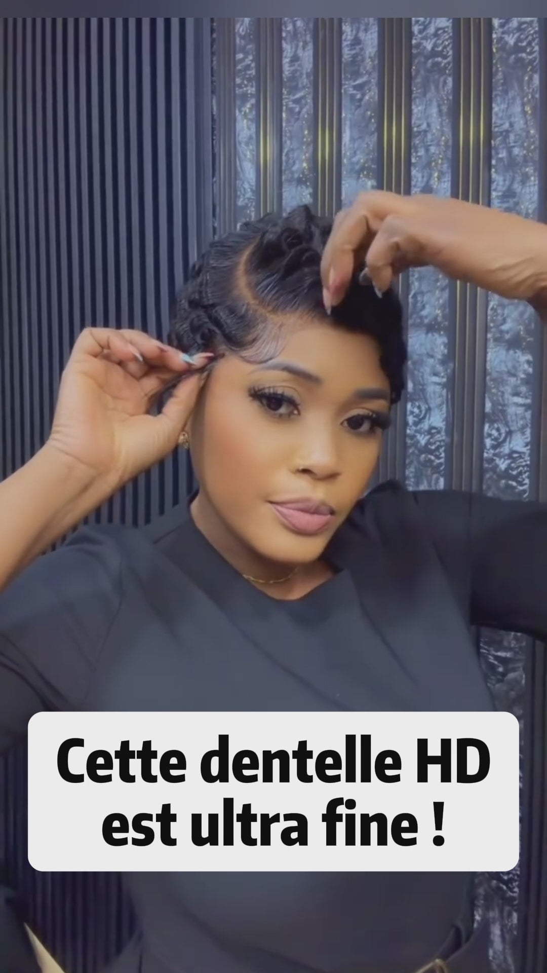 AILUXY Perruque Courte HD 13X4 Dentelle Perruque Finger Wave en Cheveux Humain