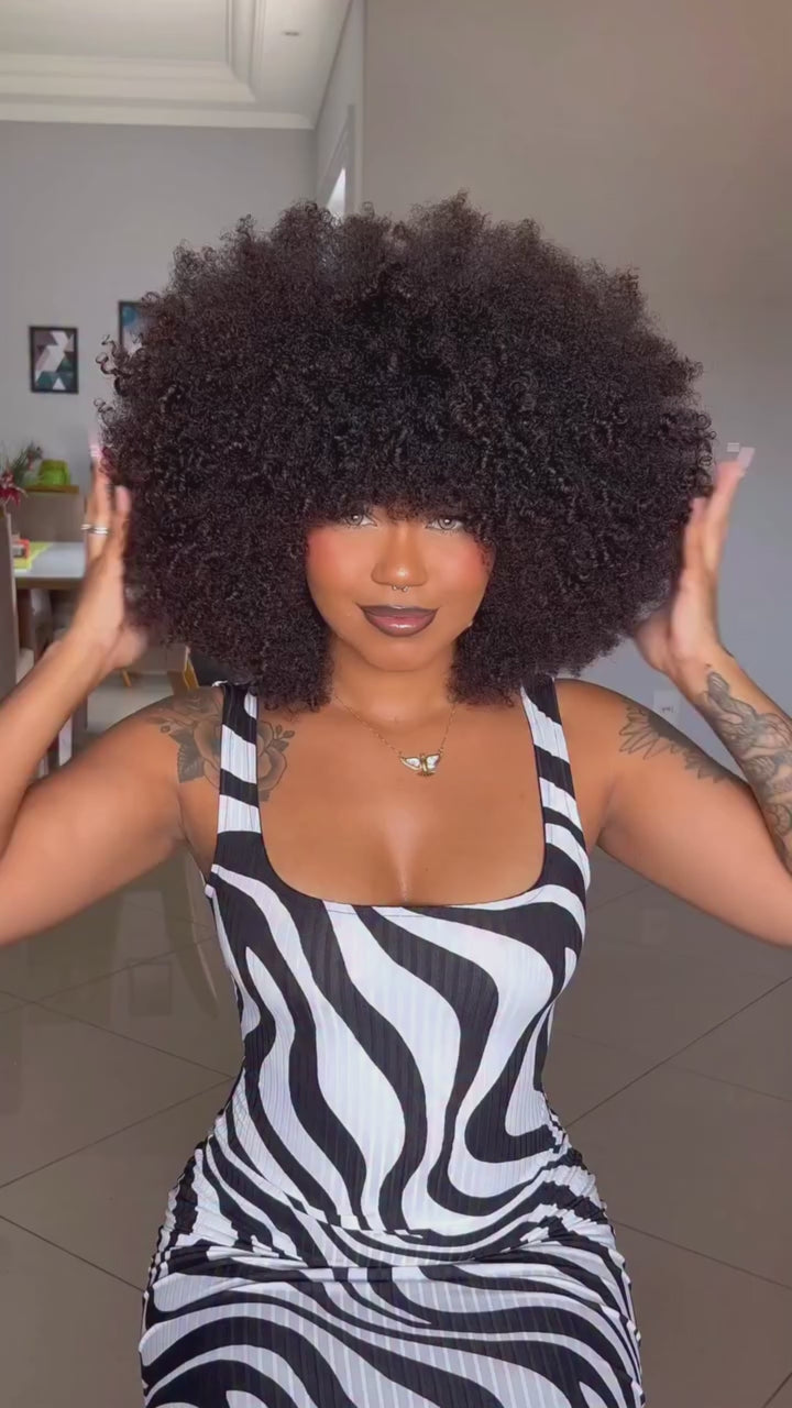 AILUXY Perruque afro couleur naturelle avec devant coiffé – Look chic et prêt à porter