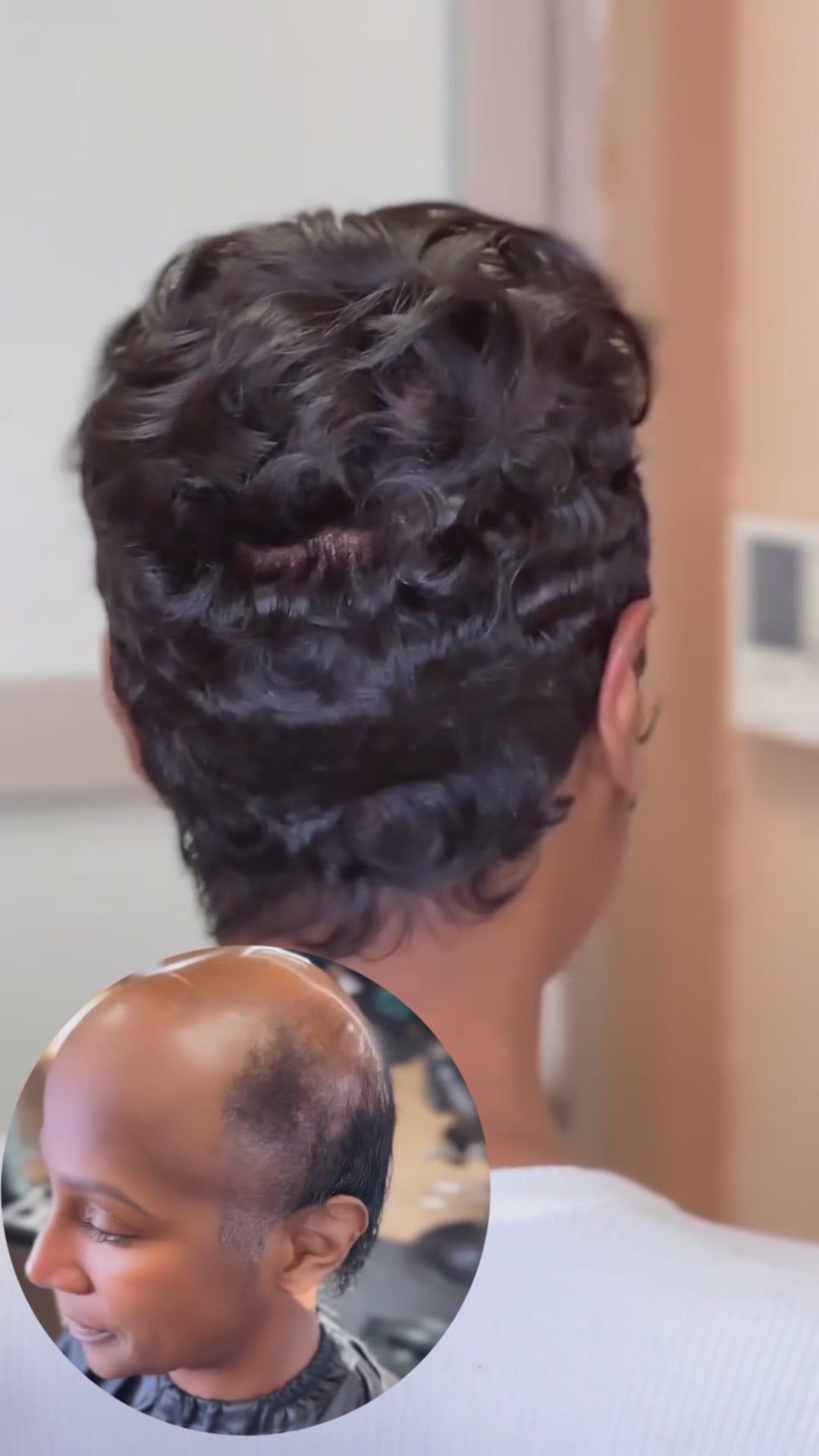 AILUXY Perruque full lace Pixie Couleur Naturelle 100% Cheveux Humains Naturels, Identique à l'image