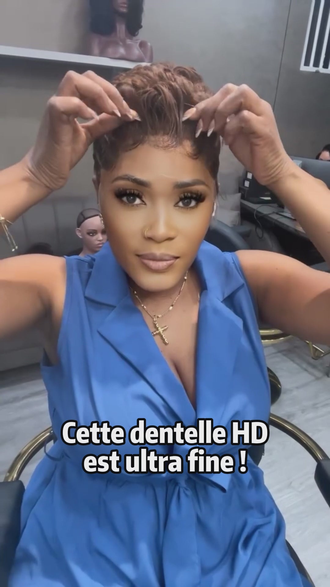 AILUXY Style Court élégant Dentelle HD Ultra Fine, Cheveux Humains Ondulés Pour un Front réaliste