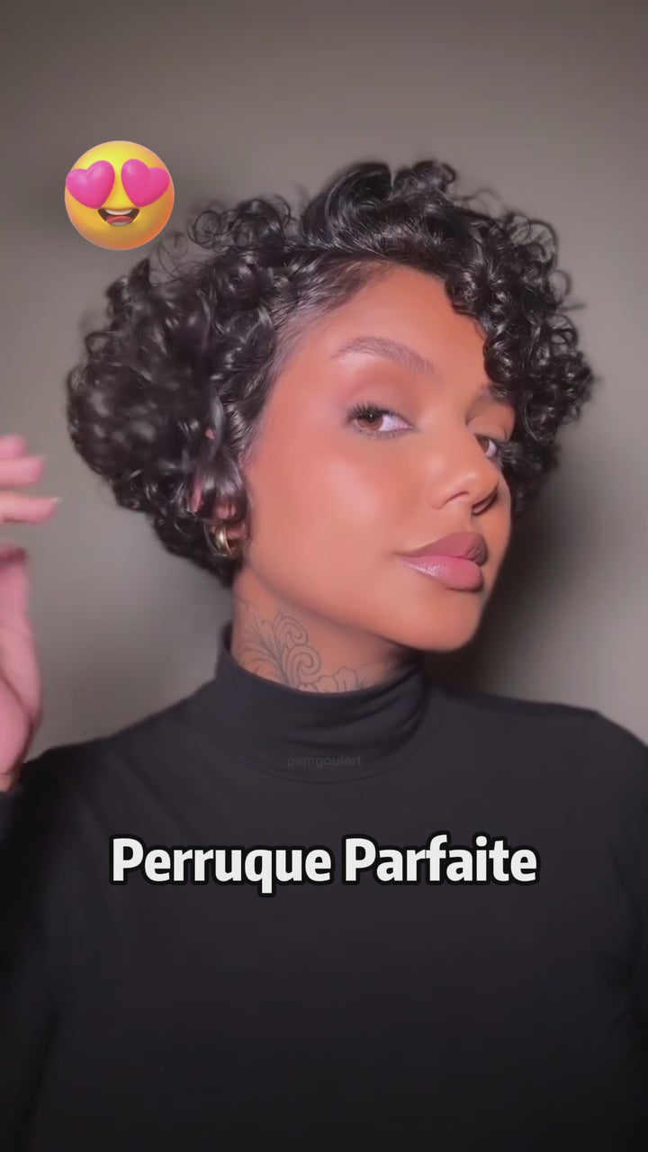 AILUXY Perruque Afro Curly, Lace Frontal 13×4, 100% Cheveux Humains, Design Unique et Volume Extrême