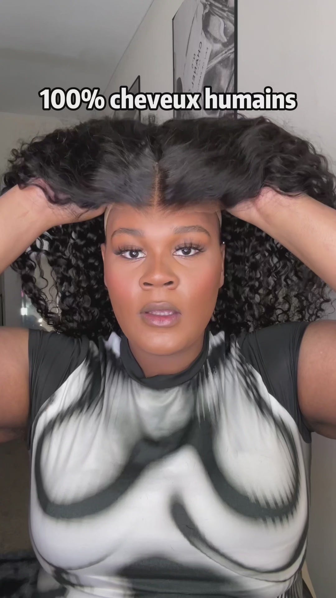 AILUXY Perruque Longue à Texture Frisée Profonde Brillance Satinée 13x4 Lace Frontal 200% densité Vrais 100% Cheveux Humains