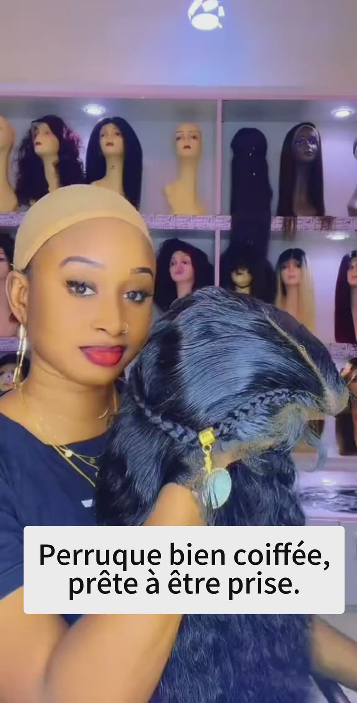 AILUXY Perruque Curly 13x4 Lace Frontal Cheveux 100% Naturels, Rendement Identique à la Photo