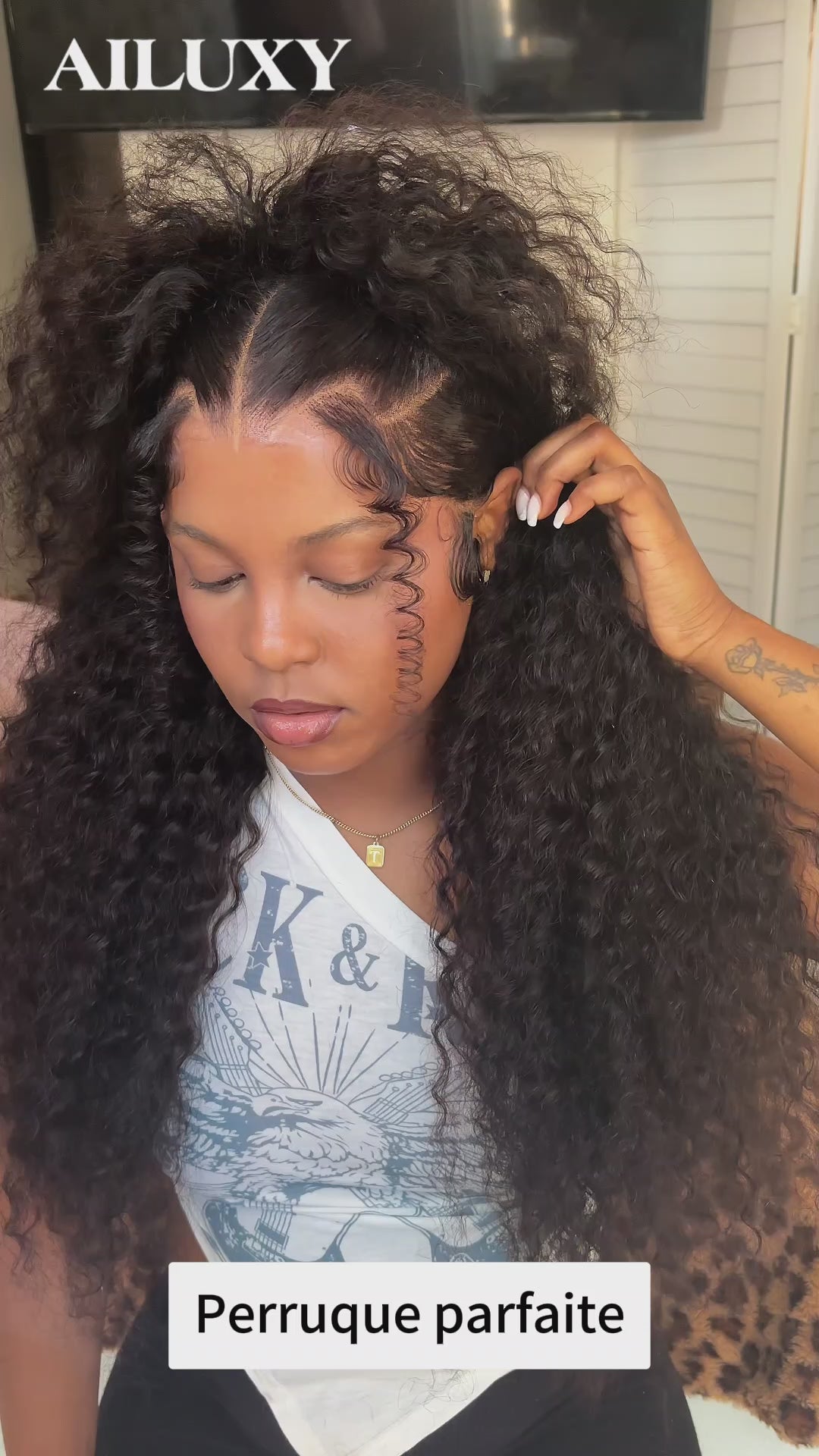 AILUXY Perruque Curly Lace Front 13x4 Frontal – Cheveux 100% Naturels pour un Look Glamour 3.0