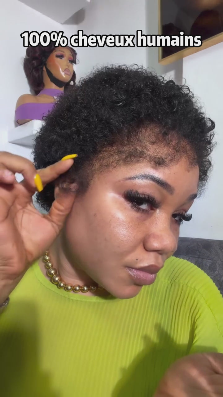 AILUXY Perruque Afro Bouclée Cheveux Naturels – Idéale Pour Un Look Naturel Authentique, Longue Durée