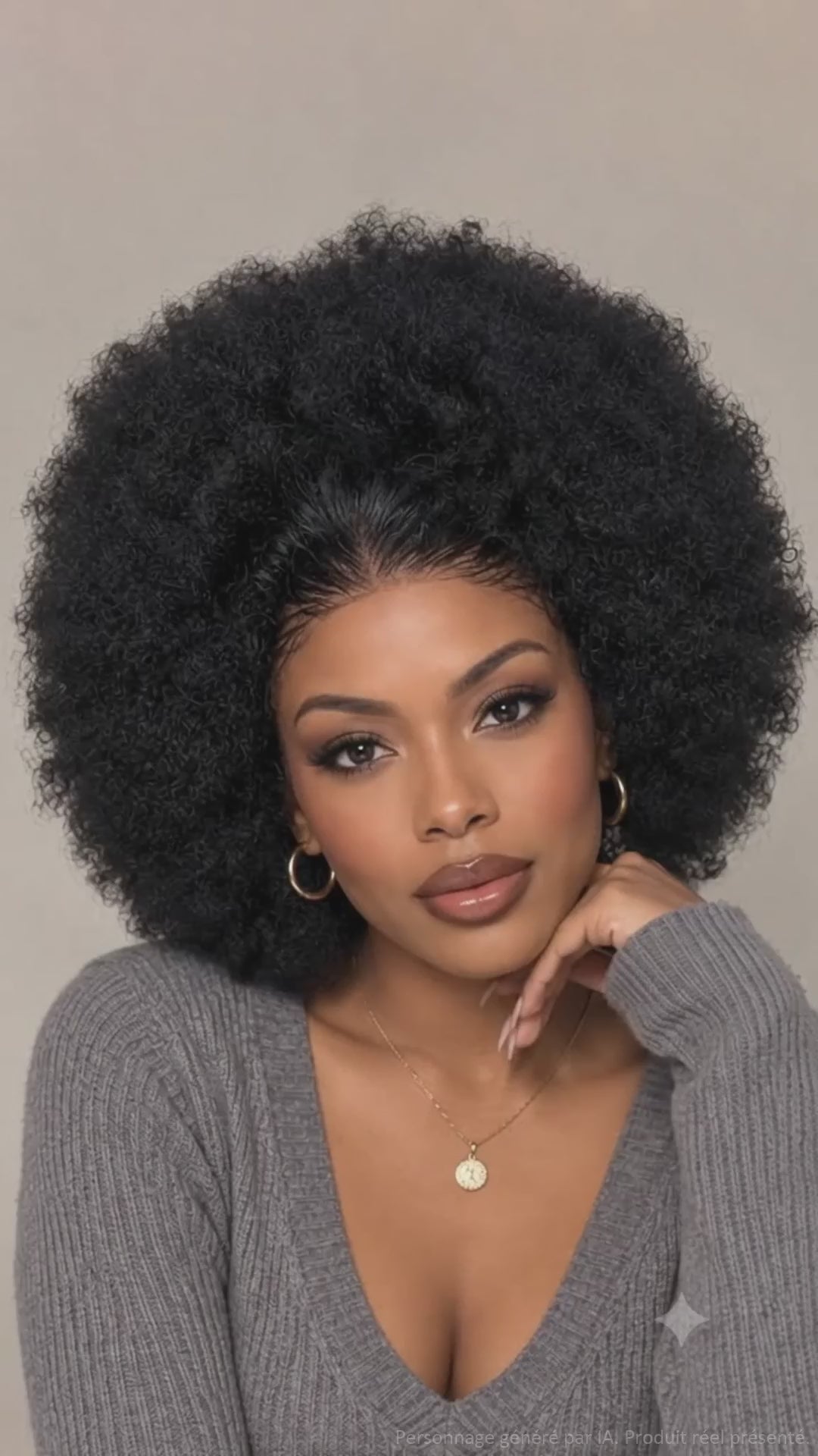 Perruque afro-africaine en dentelle frontale, cheveux naturels, pelucheux, bouclés, chenille, couverture de cheveux courts