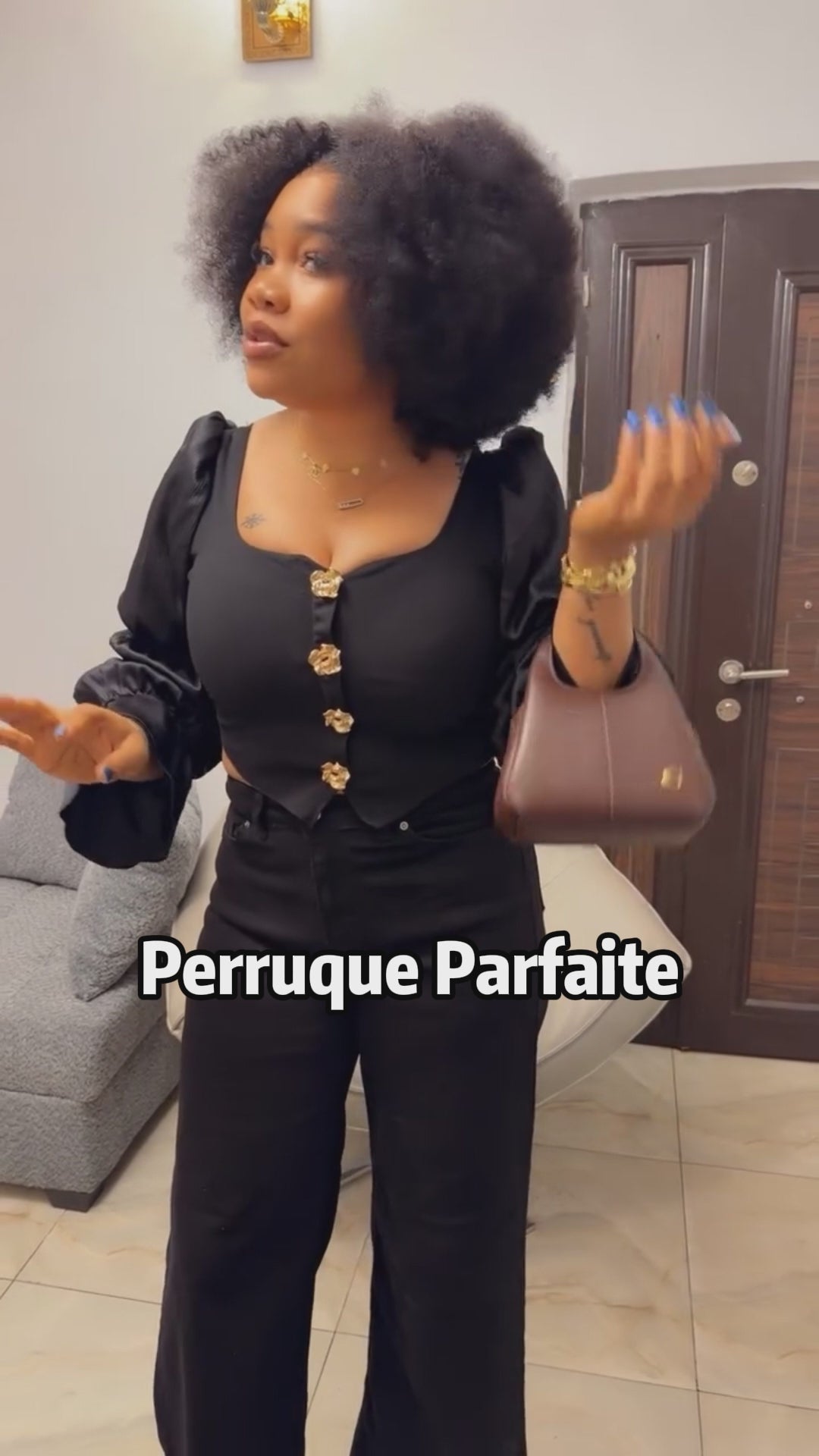 AILUXY Perruque Afro Curly Éclatante Et Valorisante| Volumax Pro Avec  Raie Au Milieu  Naturelle