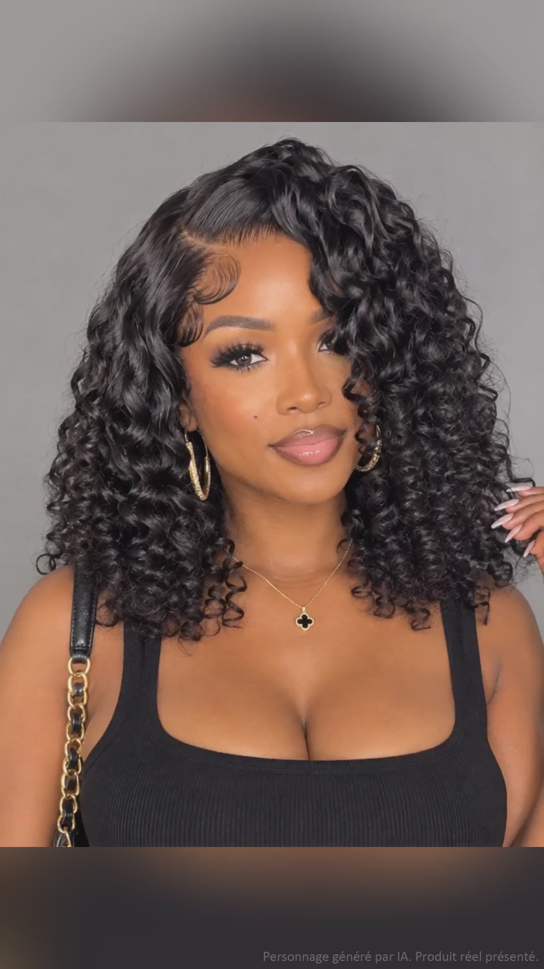 AILUXY 13x4 Lace Frontal Perruque Rose Wavy Courte Bob Perruque 200% Densité  100% Cheveux Humains comme sur la vidéo 2 - 3 jours reçus+Un beau cadeau