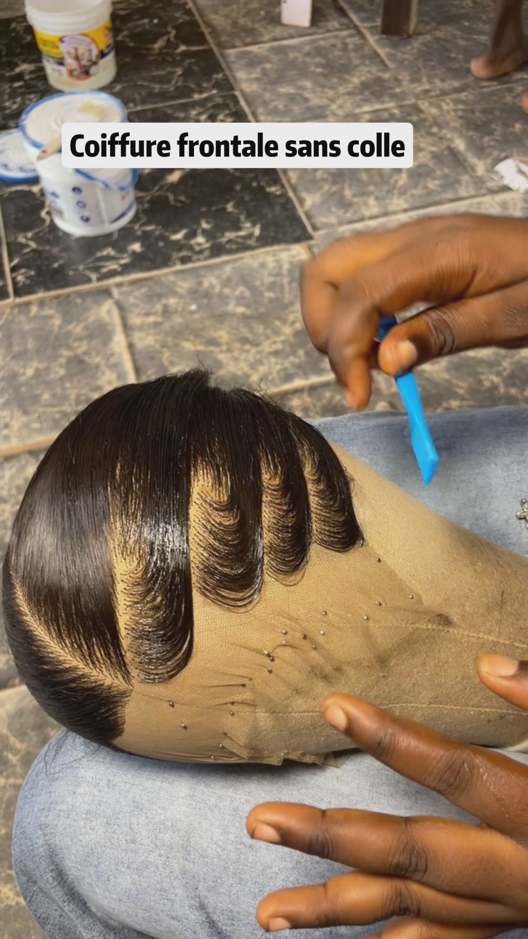 AILUXY Perruque frontale en dentelle transparente 13X4 avec tresses - Cheveux humains brésiliens, cheveux de bébé pré-épiler, noir naturel