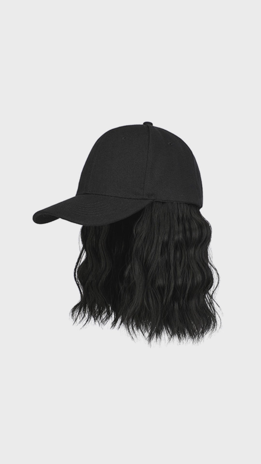 AILUXY Casquette avec Perruque Courte Ondulée - 6 Couleurs Disponibles- Identique à la photo