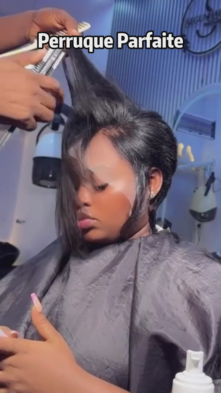 AILUXY Perruque Cheveux Humains Courte avec Frange | Coupe Moderne et Stylée