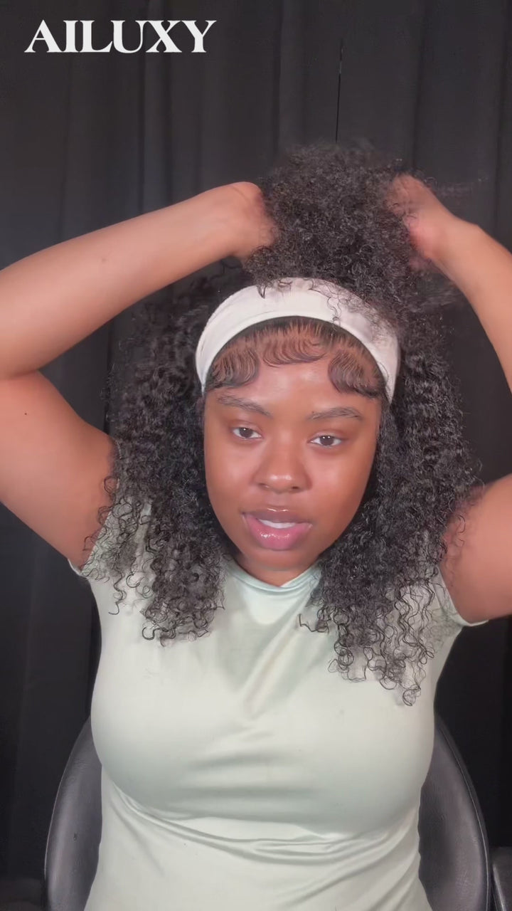 AILUXY 13x4 Lace Frontal Perruque Légère pour Été Respirable et Stylish-bouclée 2.0