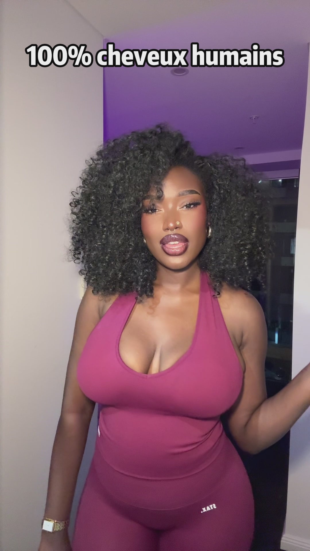 AILUXY Perruque Kinky Curly Sans Colle, Effet Naturel