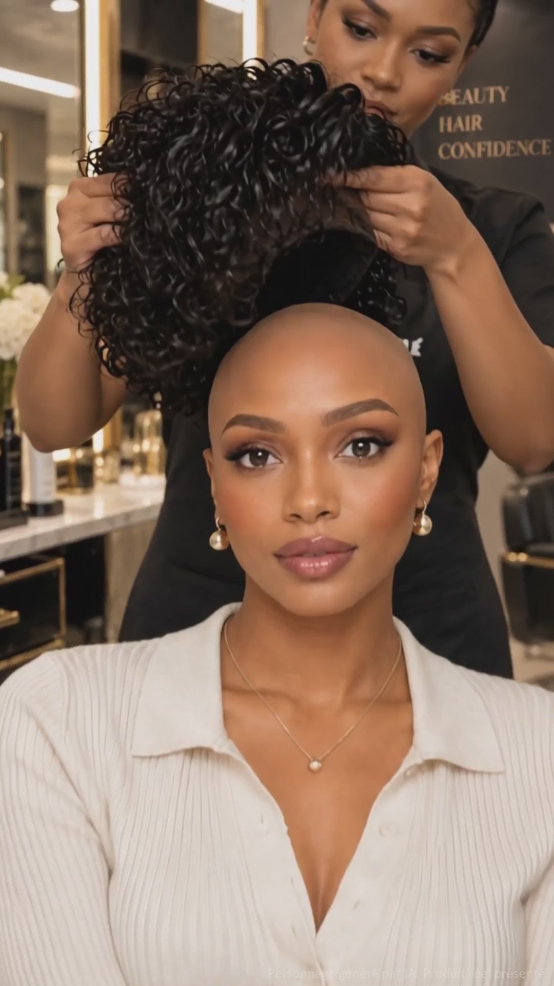 AILUXY Perruque personnalisée avancée bouclée fine cheveux humains 100%