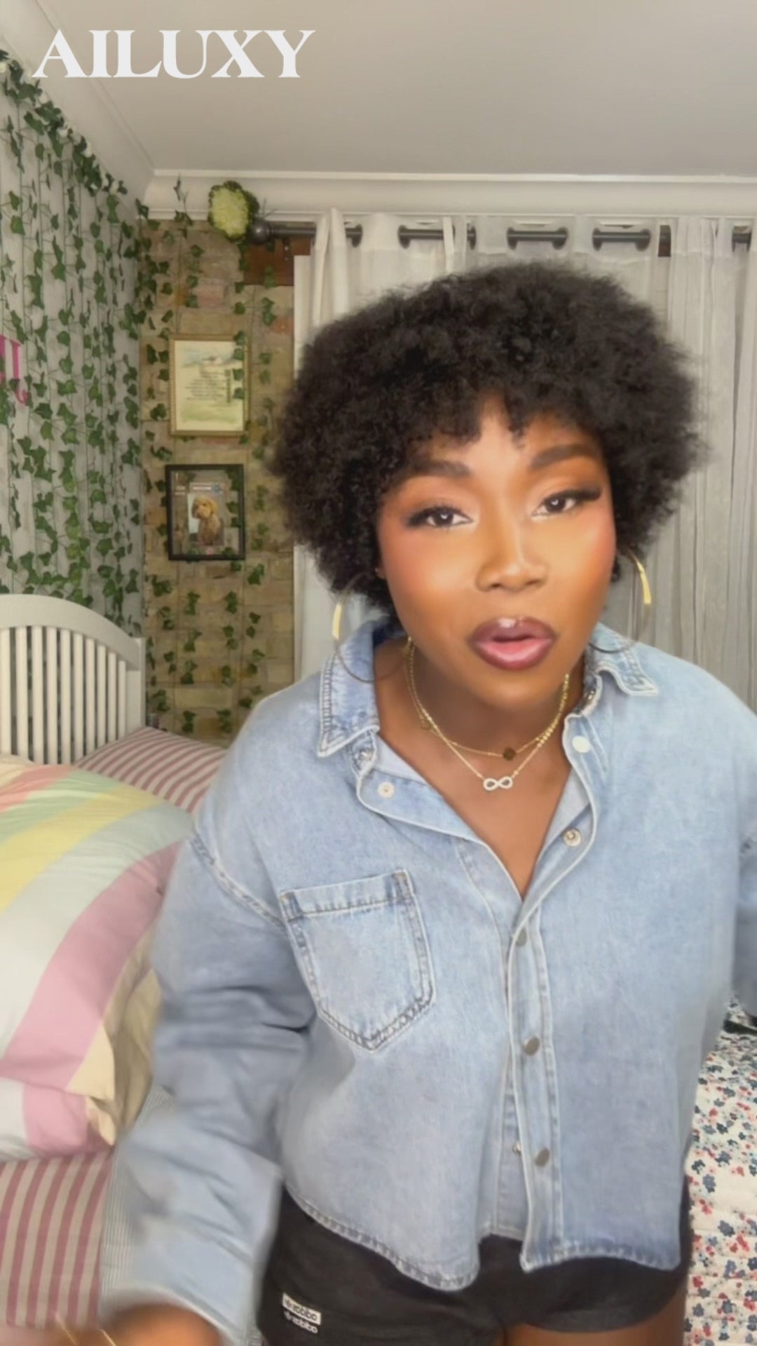 AILUXY Perruque Mécanique Afro Curly=39 €  | Identique à la photo