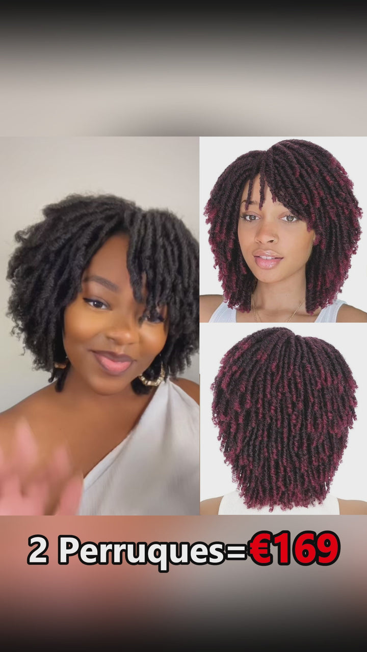 AILUXY – 2 perruques combo Twist Braid Cheveux  Humains – Identique à la photo