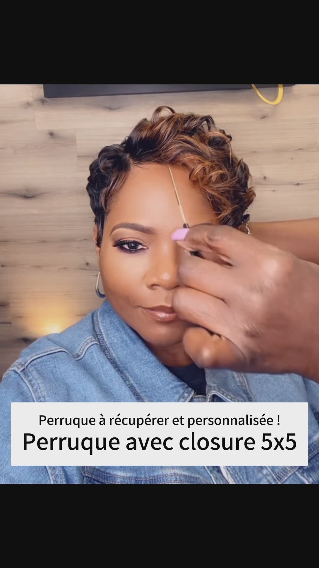 AILUXY Perruque Pixie 5x5 Lace Couleur Naturelle 100% Cheveux Humains Naturels, Identique à l’image, Design Exclusif