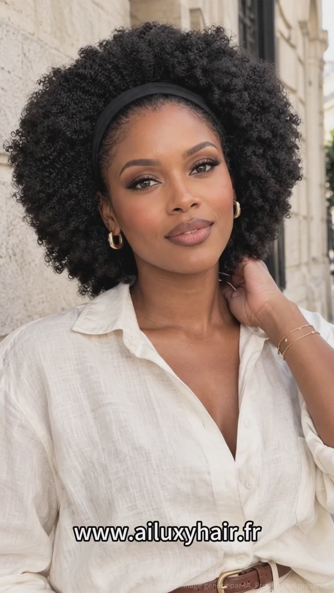 AILUXY Headband Wig Afro Curly 100% Human Hair | Identical to the picture