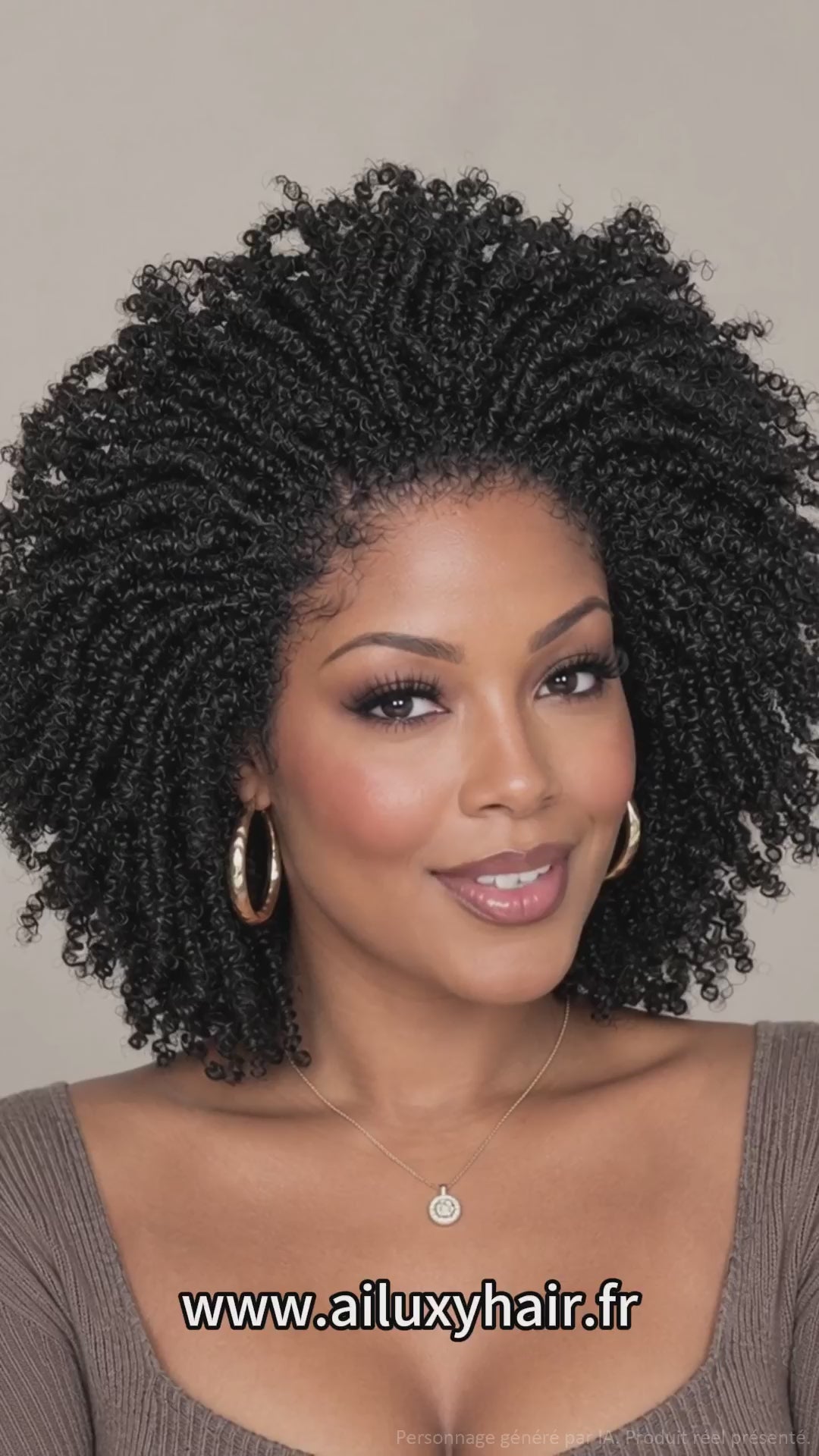 AILUXY Perruque en Cheveux Humains à Boucles Ressort Noires, Lace Front 13×4 Transparente, Style Frais et Décontracté, Facile à Entretenir, Modèle Tendance