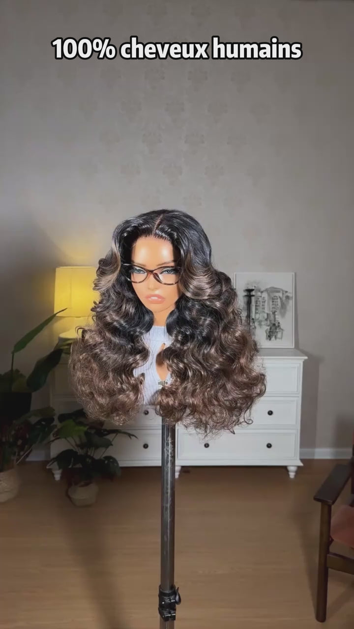 AILUXY Perruques Luxueuses Vagues luxueuses – Le brun qui fait sensation