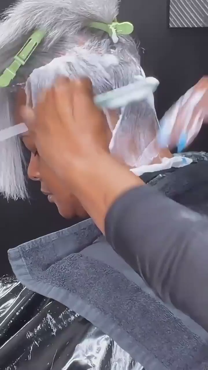 AILUXY Topper Cheveux Humain Gris Argenté Court, Postiche Naturel avec Frange