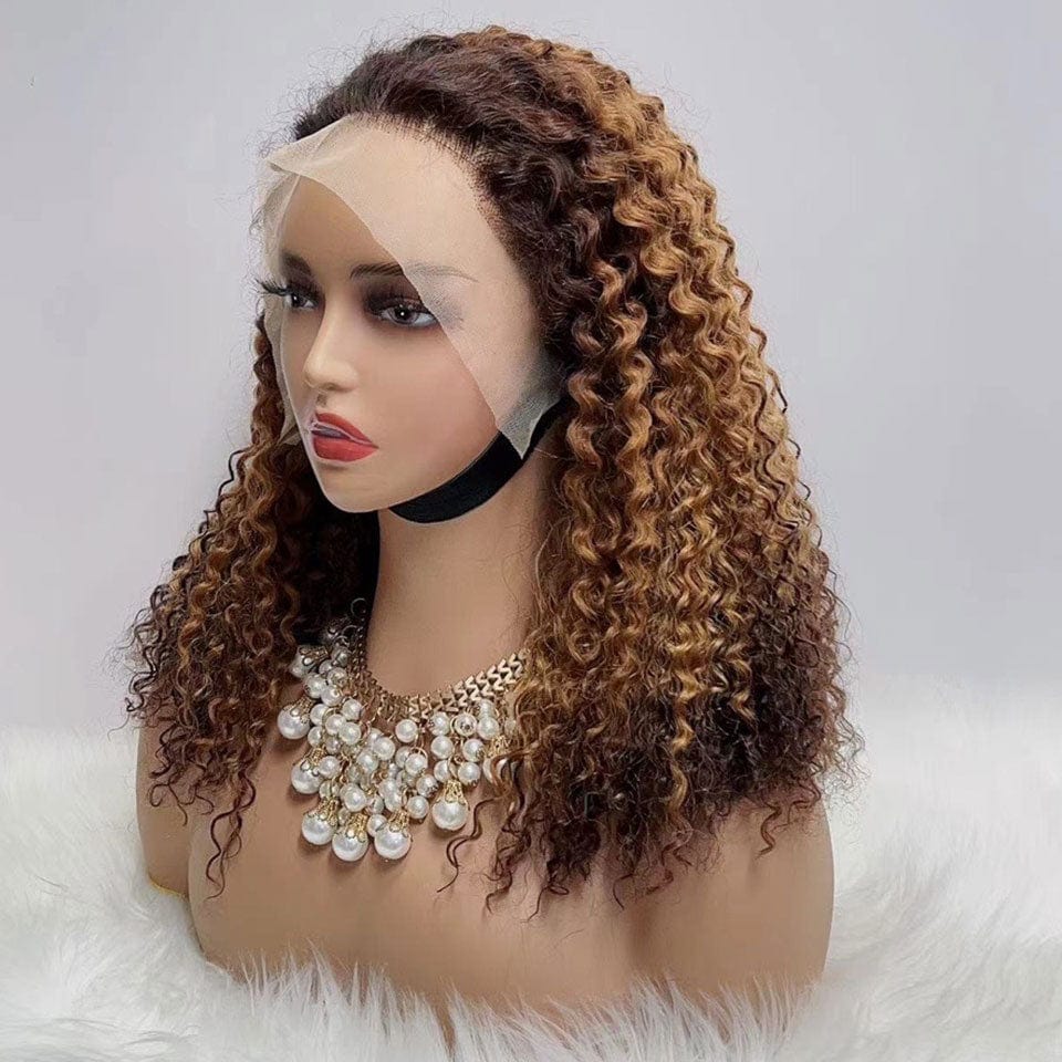 ailuxyhair-fr 200% / 14 AILUXY 13x4 Lace Frontal Perruque Bouclée 4/30 Bob Perruque 200% Densité 100% Cheveux Humains