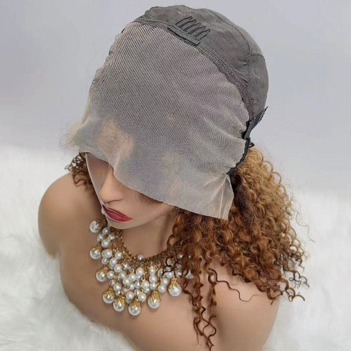 ailuxyhair-fr 200% / 14 AILUXY 13x4 Lace Frontal Perruque Bouclée 4/30 Bob Perruque 200% Densité 100% Cheveux Humains