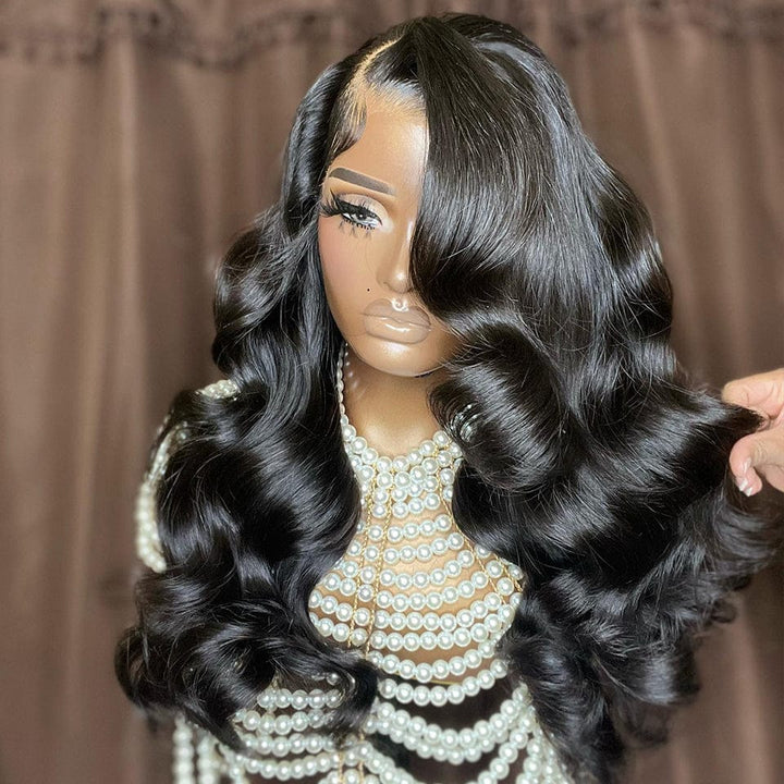 ailuxyhair-fr AILUXY 13x4 HD Lace Frontal Perruque Body Wave Longue Noir 100% Cheveux Humains