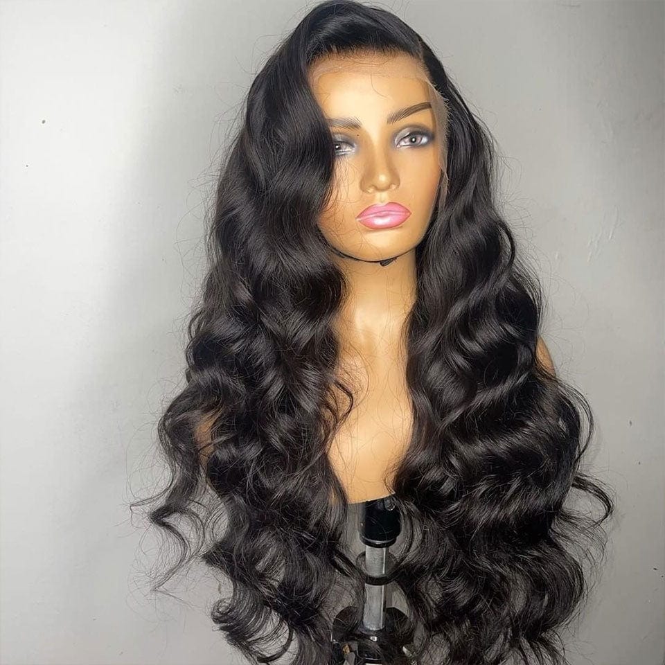 ailuxyhair-fr AILUXY 13x4 HD Lace Frontal Perruque Body Wave Longue Noir 100% Cheveux Humains