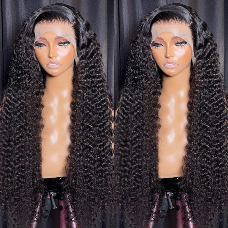 ailuxyhair-fr AILUXY 13x4 HD Lace Frontal Perruque Deep Wave Longue Noir 100% Cheveux Humains