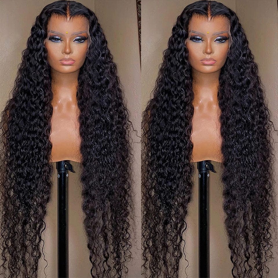 ailuxyhair-fr AILUXY 13x4 HD Lace Frontal Perruque Water Wave Longue Noir 100% Cheveux Humains
