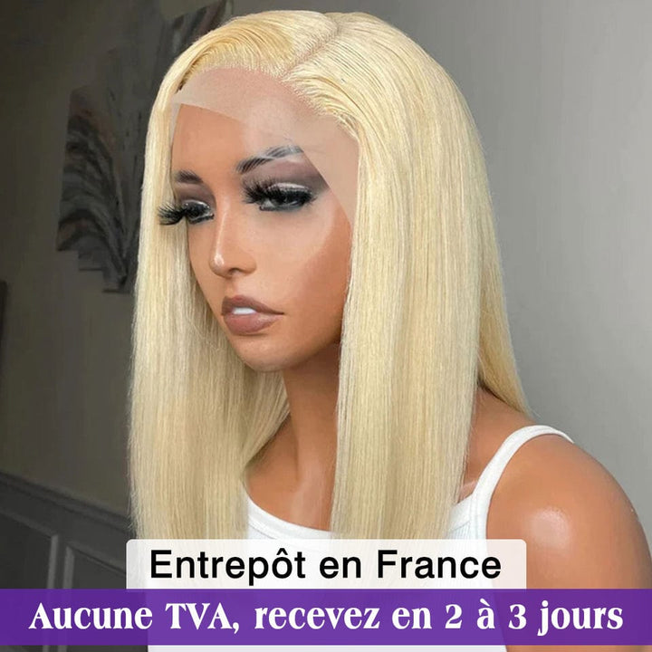 ailuxyhair-fr AILUXY 13x4 Lace Frontal 613 Blond Lisse Bob Perruque 100% Cheveux Humains
