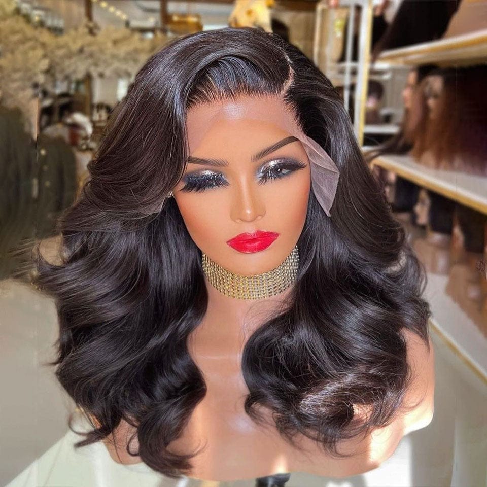 ailuxyhair-fr AILUXY 13x4 Lace Frontal Body Wave Longue Noir Perruque 250% Densité 100% Cheveux Humains