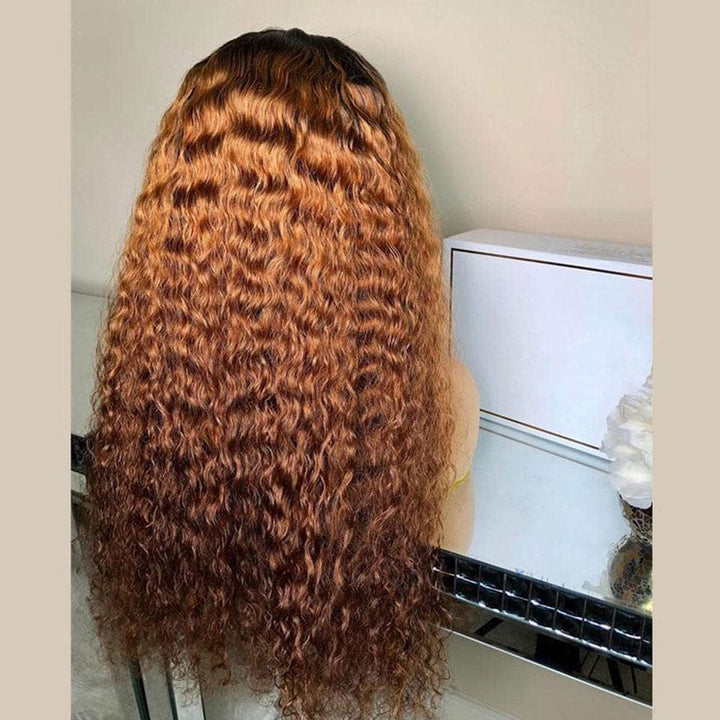 ailuxyhair-fr AILUXY 13x4 Lace Frontal Chocolat Brun 1B/30 Bouclée Longue Perrque 100% Cheveux Humains