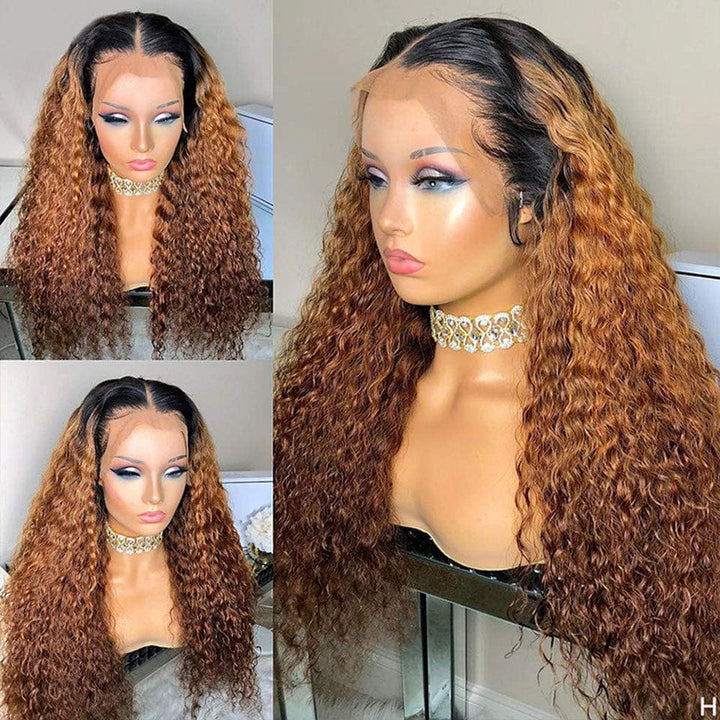ailuxyhair-fr AILUXY 13x4 Lace Frontal Chocolat Brun 1B/30 Bouclée Longue Perrque 100% Cheveux Humains
