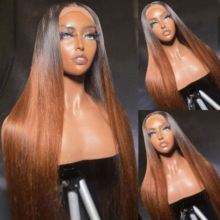 ailuxyhair-fr AILUXY 13x4 Lace Frontal Chocolat Brun Lisse Longue Perruque 100% Cheveux Humains
