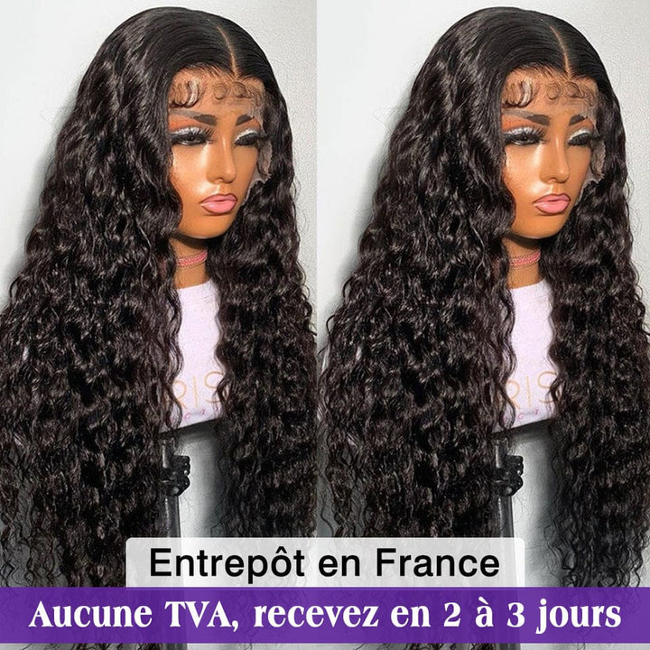 ailuxyhair-fr AILUXY 13x4 Lace Frontal Deep Wave Longue Noir Perruque 100% Cheveux Humains