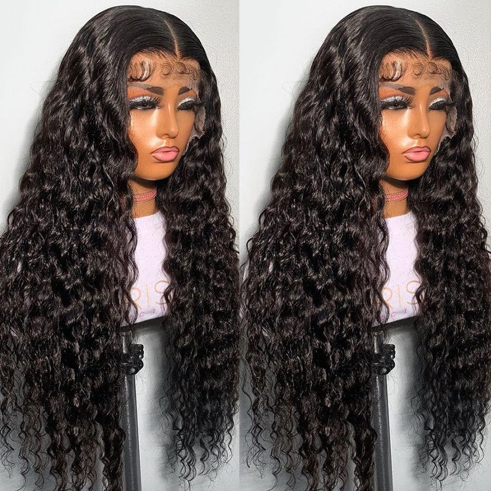 ailuxyhair-fr AILUXY 13x4 Lace Frontal Deep Wave Longue Noir Perruque 100% Cheveux Humains