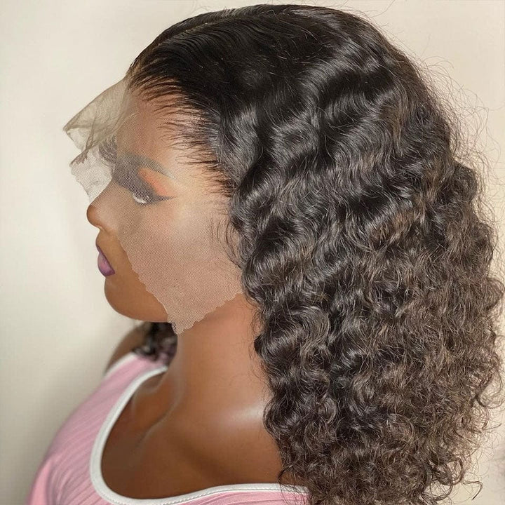 ailuxyhair-fr AILUXY 13x4 Lace Frontal Deep Wave Noir Bob Perruque 250% Densité 100% Cheveux Humains
