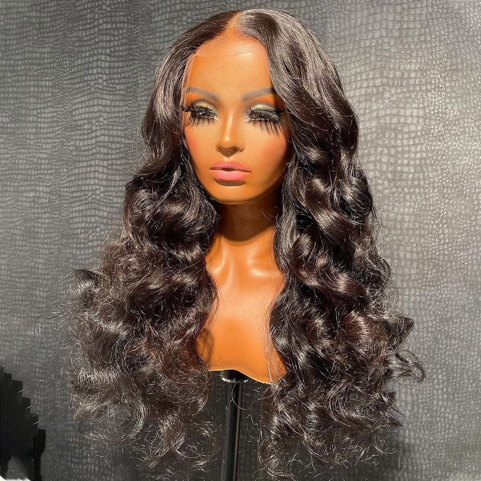 ailuxyhair-fr AILUXY 13x4 Lace Frontal Perruque Loose Wave Longue Noir 250% Densité 100% Cheveux Humains