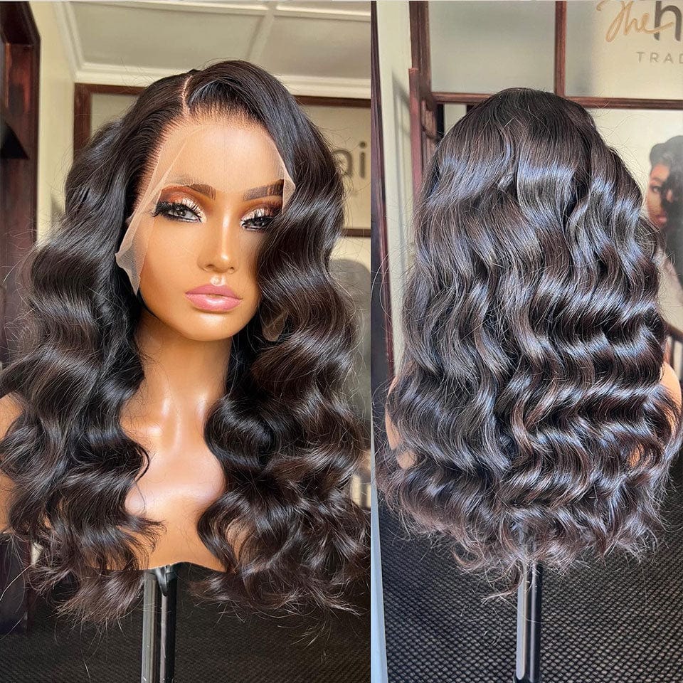 ailuxyhair-fr AILUXY 13x4 Lace Frontal Perruque Loose Wave Longue Noir 250% Densité 100% Cheveux Humains