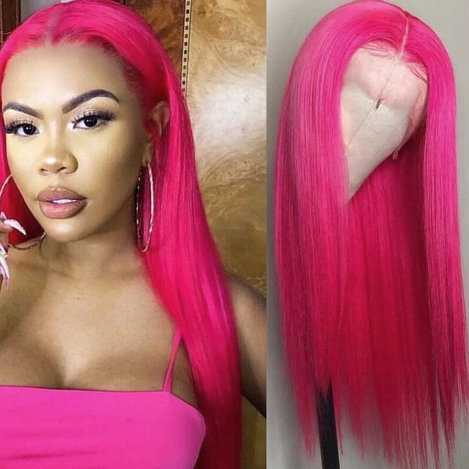 ailuxyhair-fr AILUXY 13x4 Lace Frontal Perruque Rose Lisse Longue Perruque 200% Densité 100% Cheveux Humains