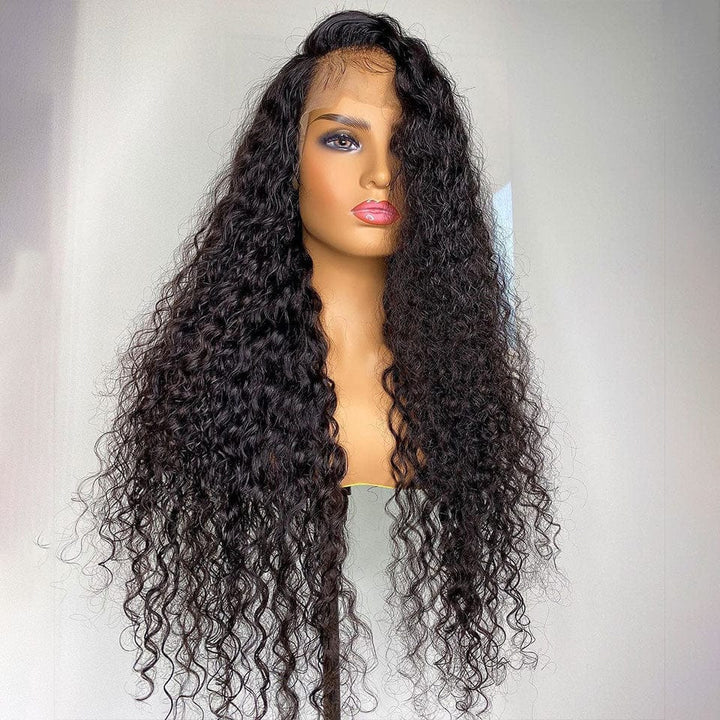 ailuxyhair-fr AILUXY 13x4 Lace Frontal Perruque Water Wave Longue Noir 250% Densité 100% Cheveux Humains