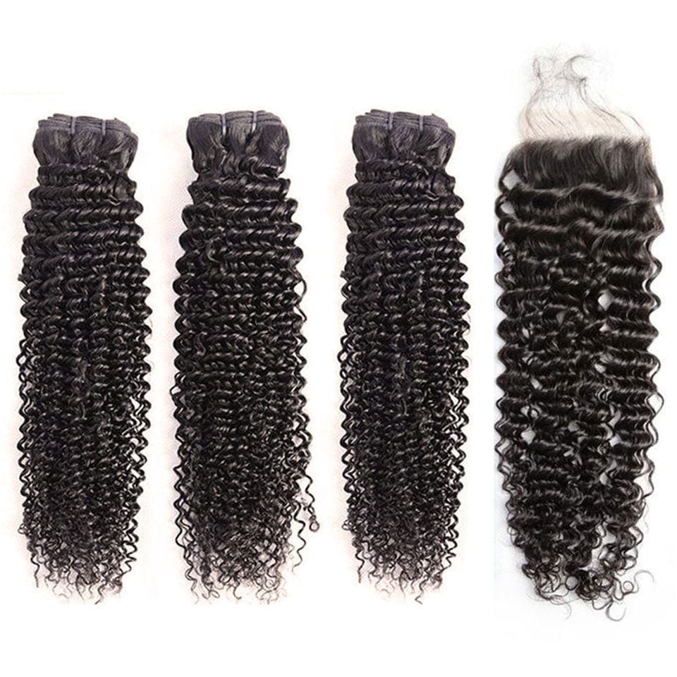 ailuxyhair-fr AILUXY 3 Paquets Avec 4x4 Lace Closure Bouclé Couleur Naturelle
