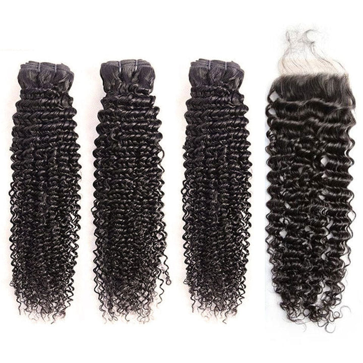 ailuxyhair-fr AILUXY 3 Paquets Avec 4x4 Lace Closure Bouclé Couleur Naturelle
