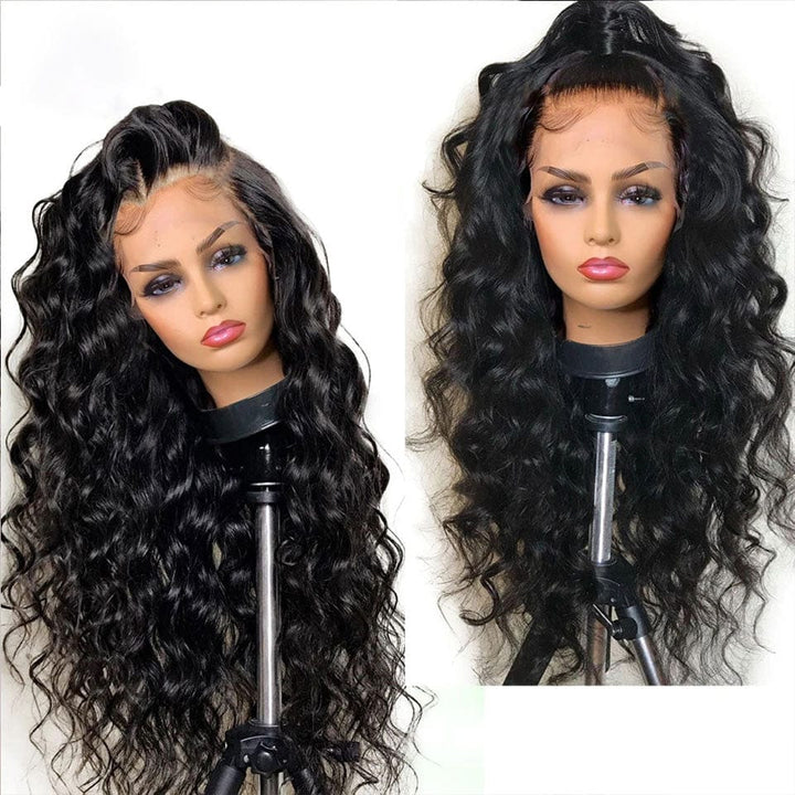 ailuxyhair-fr AILUXY 360 Lace Frontal Perruque Natural Wave Longue Noir 100% cheveux humains
