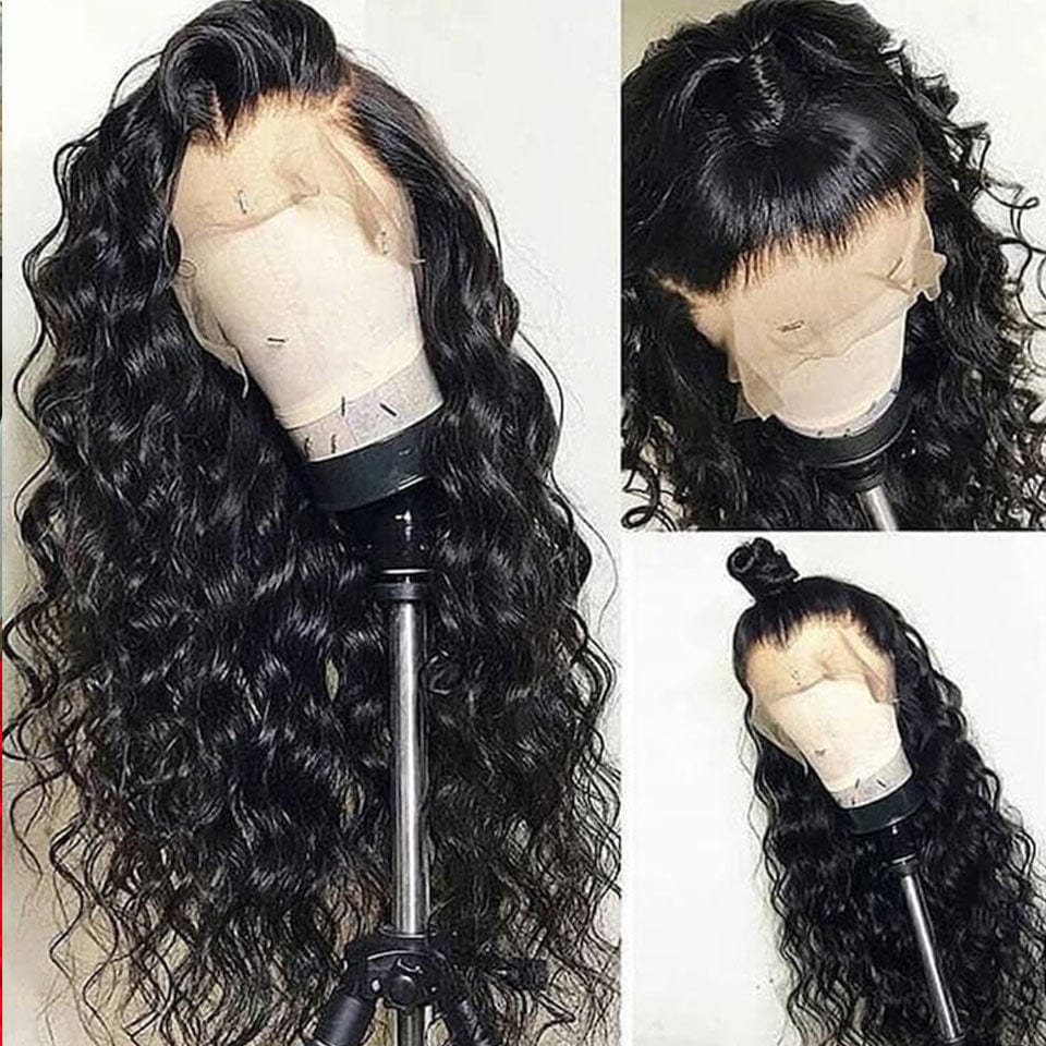 ailuxyhair-fr AILUXY 360 Lace Frontal Perruque Natural Wave Longue Noir 100% cheveux humains